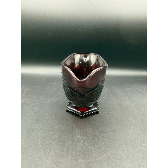 Vintage Avon 1876 Cape Cod Red Glass Footed Gravy Boat w/ Handle - Picture 3 of 8